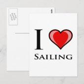 I Liebe Segeln Postkarte (Vorne/Hinten)