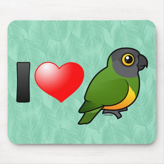 I Liebe-Senegal-Papageien Mousepad (Vorne)