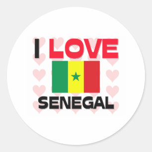 I Liebe Senegal Runder Aufkleber
