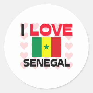 I Liebe Senegal Runder Aufkleber