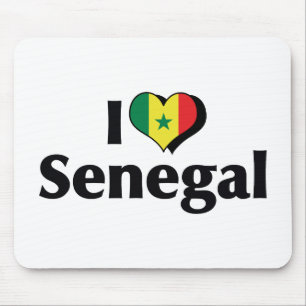 I Liebe Senegalesische Flagge Mousepad