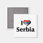 I Liebe Serbien-Flagge Magnet (Vorderseite/Rückseite)