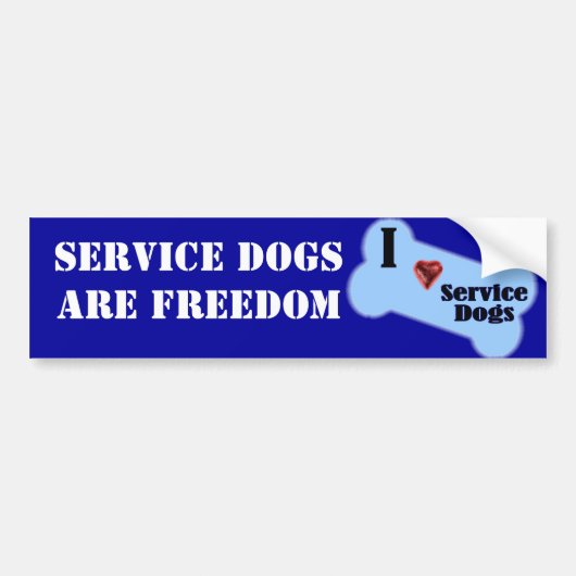 I Liebe-Service-Hunde Autoaufkleber (Vorne)