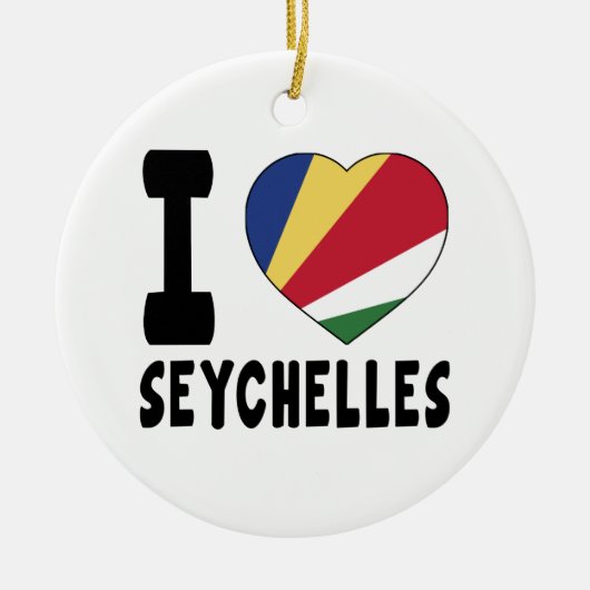 I Liebe Seychellen Keramikornament (Vorne)