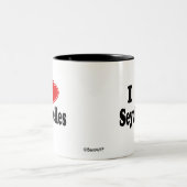 I Liebe Seychellen Zweifarbige Tasse (Mittel)