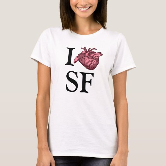 I Liebe SF Shirt mit anatomisch korrektem Herz (Vorderseite)