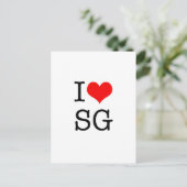 I LIEBE SG Postkarte (Portrait) (Stehend Vorderseite)
