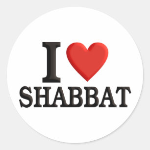 I Liebe Shabbat Runder Aufkleber