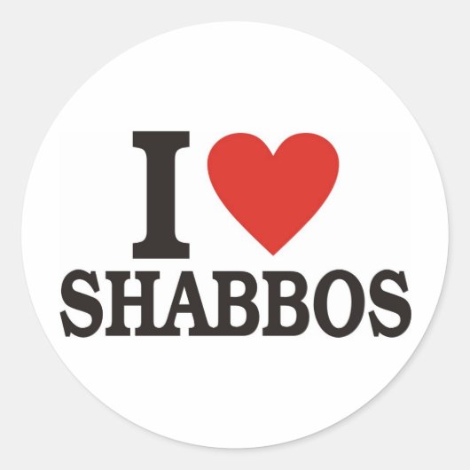 I Liebe Shabbos Runder Aufkleber (Vorderseite)