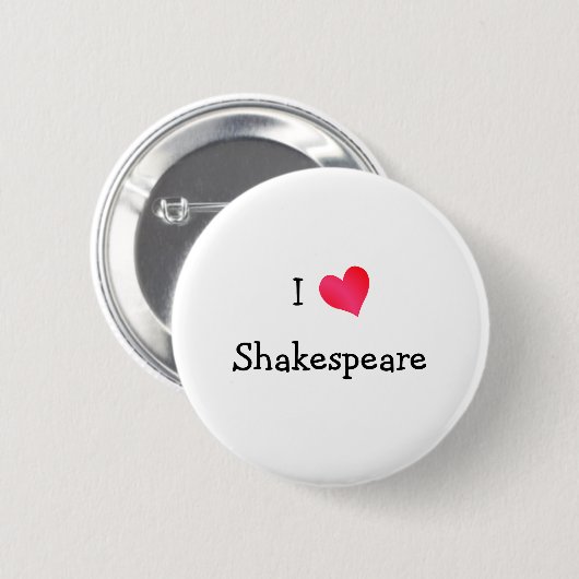 I Liebe Shakespeare Button (Vorne & Hinten)