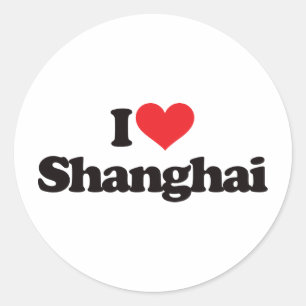 I Liebe Shanghai Runder Aufkleber