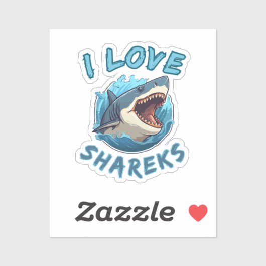 I Liebe Sharks Fisher Aufkleber (Blatt)