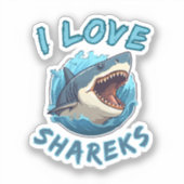 I Liebe Sharks Fisher Aufkleber (Vorderseite)