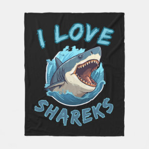 I Liebe Sharks Fisher Fleecedecke