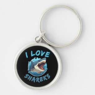 I Liebe Sharks Fisher Schlüsselanhänger
