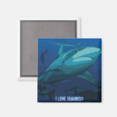 I Liebe Sharks Magnet (Vorderseite/Rückseite)