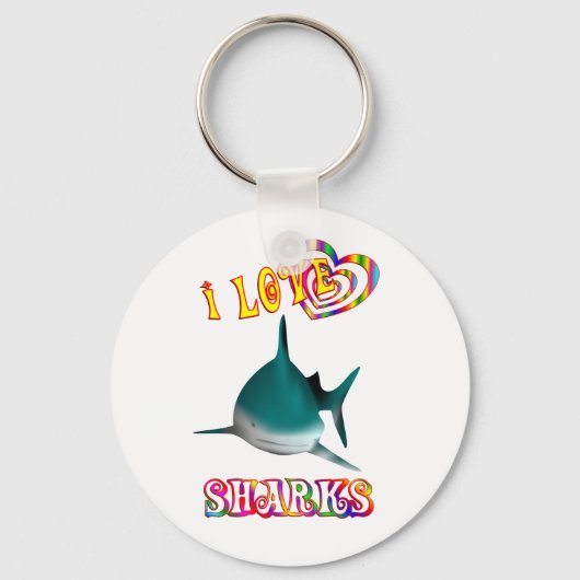I LIEBE SHARKS SCHLÜSSELANHÄNGER (Vorderseite)