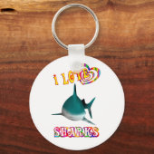 I LIEBE SHARKS SCHLÜSSELANHÄNGER (Vorderseite)