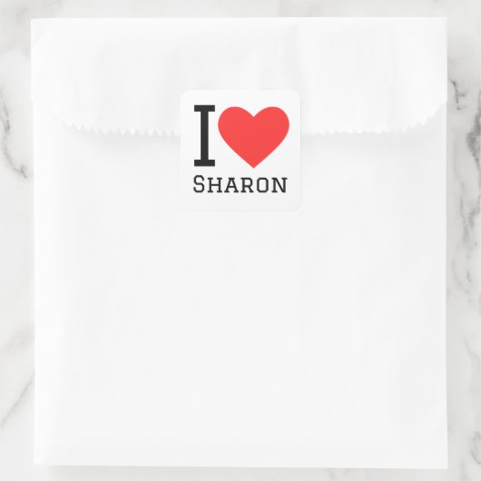 I Liebe Sharon Quadratischer Aufkleber (Tasche)