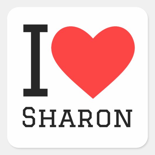 I Liebe Sharon Quadratischer Aufkleber (Vorderseite)