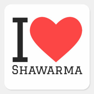 I Liebe shawarma Quadratischer Aufkleber
