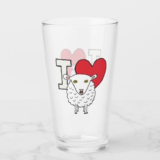 I Liebe Sheep Glas (Vorderseite)
