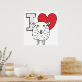 I Liebe Sheep Poster (Küche)