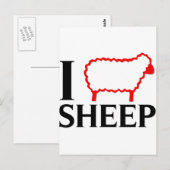 I Liebe Sheep Postkarte (Vorne/Hinten)