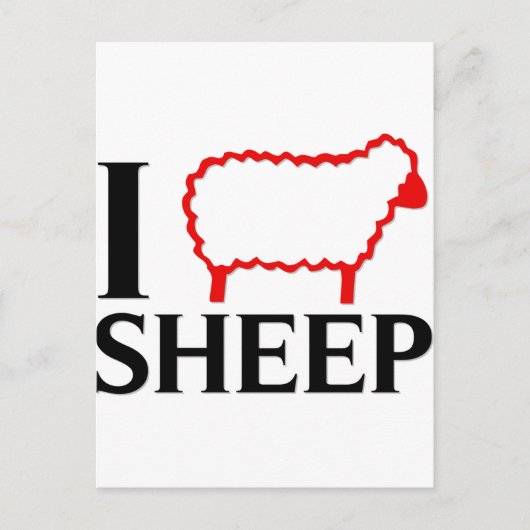 I Liebe Sheep Postkarte (Vorderseite)