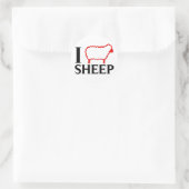 I Liebe Sheep Runder Aufkleber (Tasche)