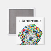 I Liebe Sheepadoodles Magnet (Vorderseite/Rückseite)