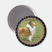 I Liebe Sheltie Hunde Magnet (Vorderseite/Rückseite)