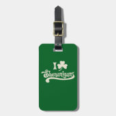 I Liebe Shenanigans Clover Kleeblatt St Patrick's Gepäckanhänger (Vorderseite vertikal)