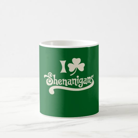 I Liebe Shenanigans Clover Kleeblatt St Patrick's Kaffeetasse (Mittel)