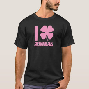 I Liebe Shenanigans Herz Kleeblatt C St Patricks D T-Shirt