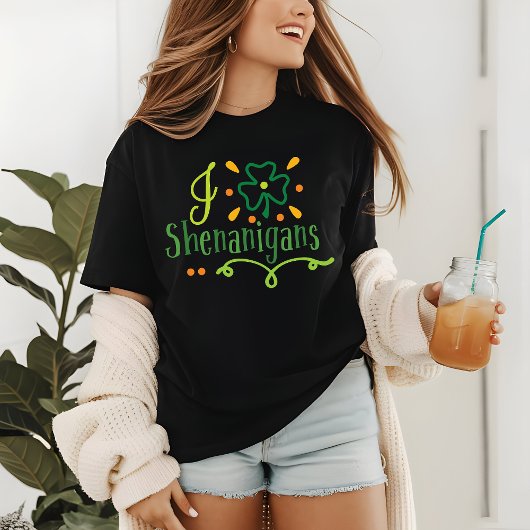 I Liebe Shenanigans Kleeblatt Funny St Patrick's D Tri-Blend Shirt