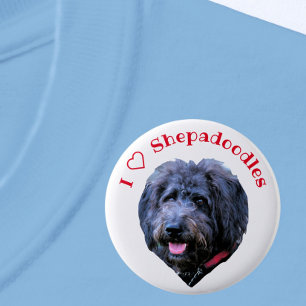 I Liebe Shepadoodles Dog Weiße Taste Button