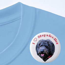 I Liebe Shepadoodles Dog Weiße Taste Button