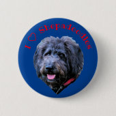 I Liebe Shepadoodles Hund Breed Blue Button (Vorderseite)