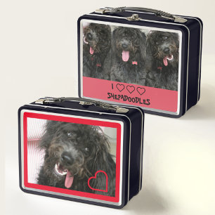 I Liebe Shepadoodles Metall Brotdose