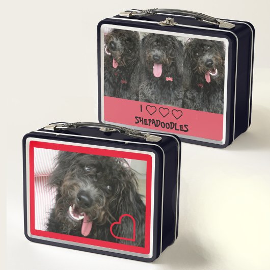 I Liebe Shepadoodles Metall Brotdose