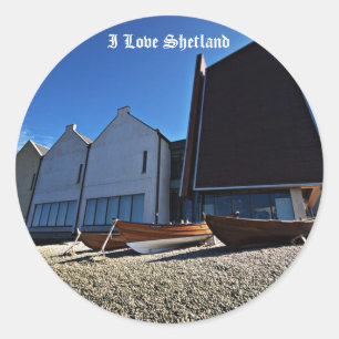 I Liebe Shetland Runder Aufkleber