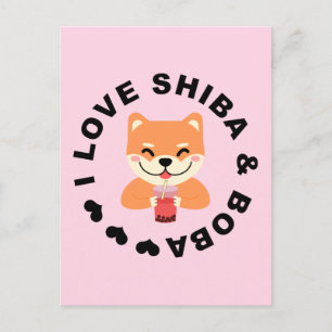 I LIEBE SHIBA & BOBA - Niedlicher Shiba Inu und Bo Postkarte