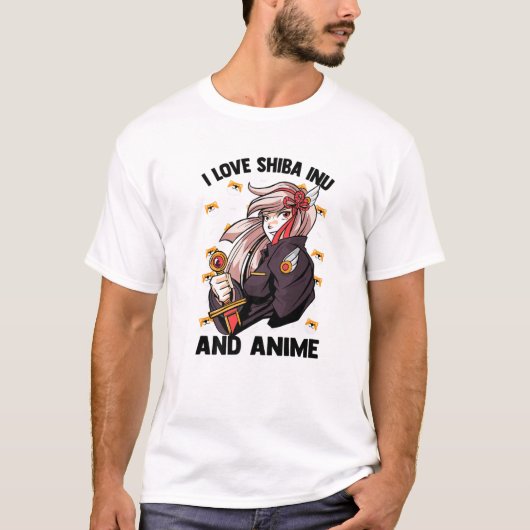 I Liebe Shiba Inu and Anime - Kawaii Niedlich - Ot T-Shirt (Vorderseite)