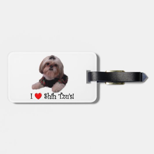 I Liebe Shih Tzu Gepäckanhänger (Rückseite horizontal)