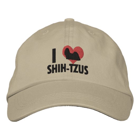 I Liebe Shih Tzus Bestickte Kappe (Vorderseite)