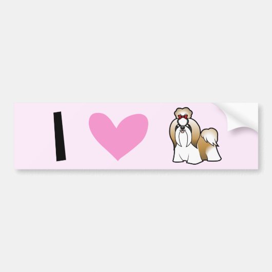 I Liebe Shih Tzus (Show geschnitten) Autoaufkleber (Vorne)
