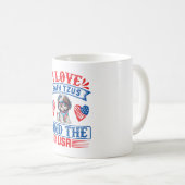 I Liebe Shih Tzus und USA Kaffeetasse (VorderseiteRechts)