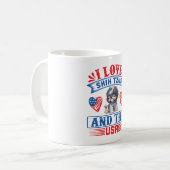 I Liebe Shih Tzus und USA Kaffeetasse (Vorderseite Links)