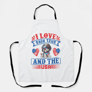 I Liebe Shih Tzus und USA Schürze